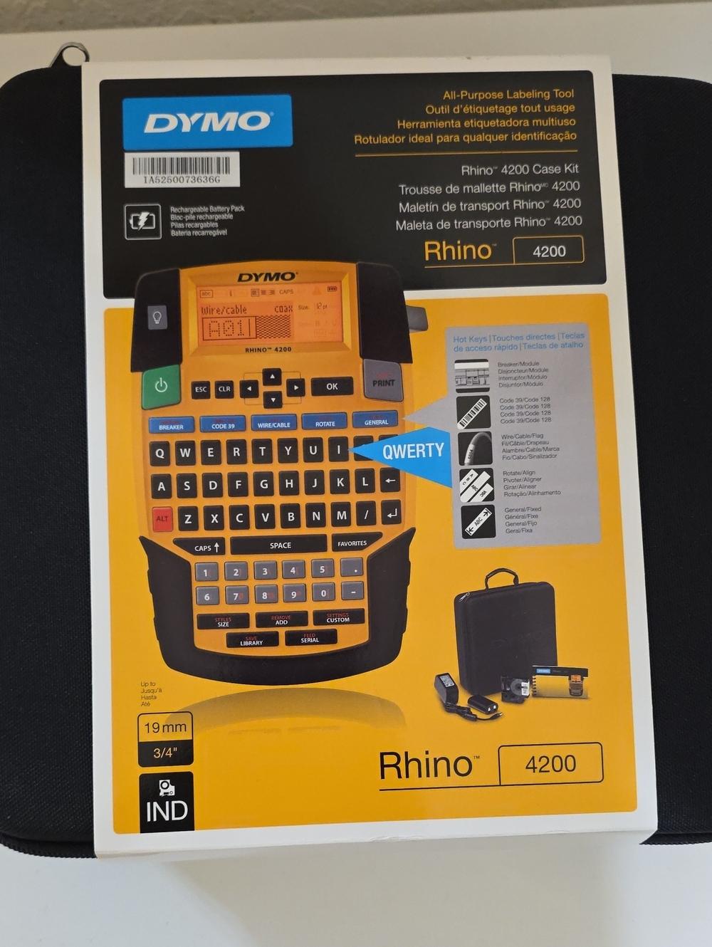 Dymo Rhino 4200 Label Maker Kit in Yellow and Black